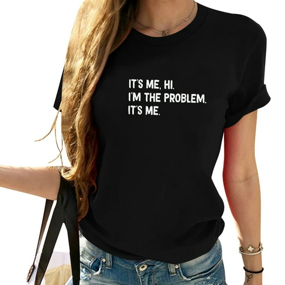It'S Me Hi I'M The Problem It'S Me Shirt For Women Country Music T Shirt Vintage Short Sleeve Fans Gift Tee Top