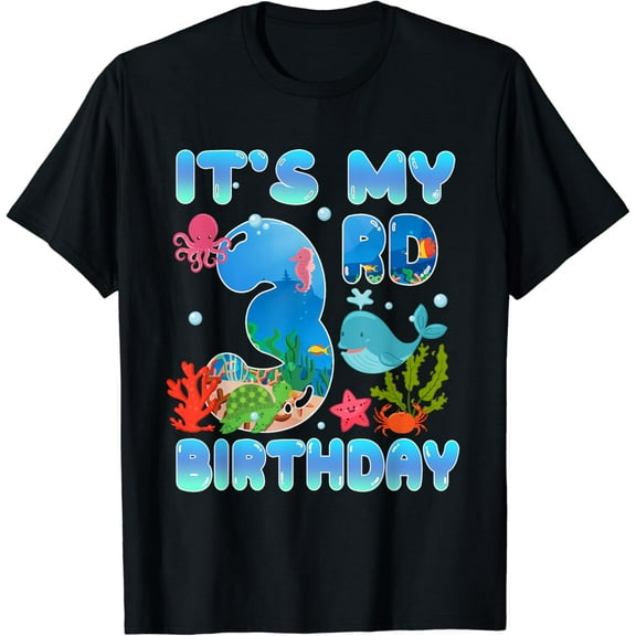 It'S My 3Rd Birthday Ocean 3 Year Old Sea Animals Party T-Shirt