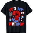 thumbnail image 1 of It'S My 3Rd Birthday Spider Theme Party Boy Birthday T-Shirt Unisex S-5XL Hot Trending Shirt, Vintage Birthday Gift, 1 of 3