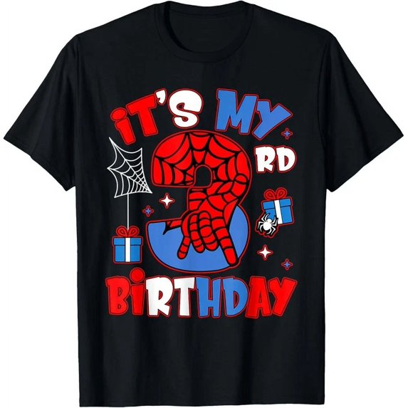 It'S My 3Rd Birthday Spider Theme Party Boy Birthday T-Shirt Unisex S-5XL Hot Trending Shirt, Vintage Birthday Gift