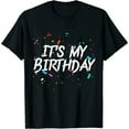 thumbnail image 1 of It'S My Birthday Gift For Women Birthday Comfortable Women's Short Sleeve Shirt with Unique Print Black S, 1 of 3