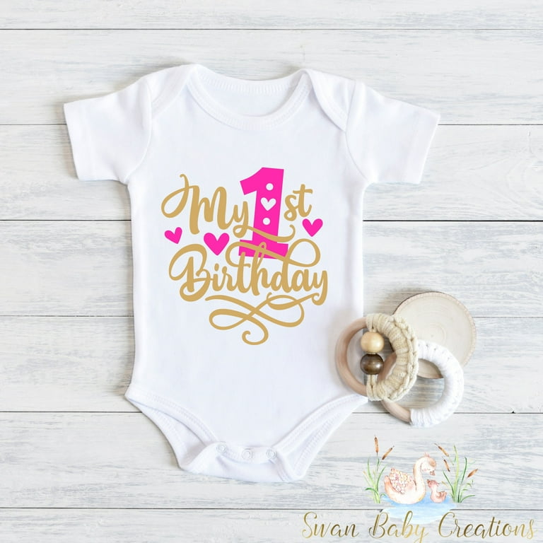 It'S My First Birthday, One Baby Shirt, Birthday Girl Bodysuit