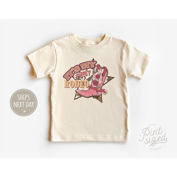 It'S My First Rodeo Toddler Shirt - Cute Western Kids Tee - Little Cowgirl Natural Shirt, New Born, Baby Shower Gift, New Parents Gift