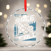 It'S Race Day Y'All - Sprint Car Racer Dirt Track Racing CIRCLE Glass Ornament
