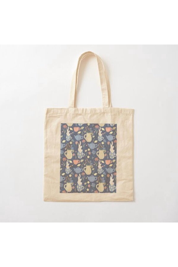It'S Tea O'Clock Somewhere Canvas Tote Bags, Reusable Shopping Bag