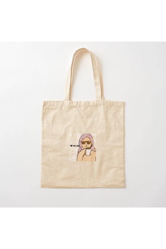 It'S Tea Time Canvas Tote Bags, Reusable Shopping Bag