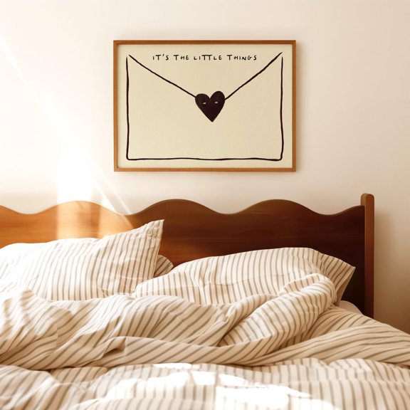 It'S The Little Things Love Letter Print Black Vintage Style Wall Art Love Quote Aesthetic Home Decor Cute Unique Gifts Physical Print