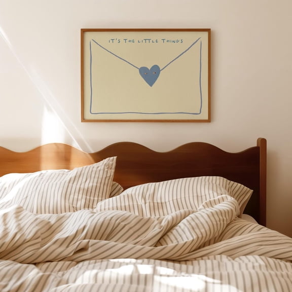 It'S The Little Things Love Letter Print Blue Trendy Wall Art Love Quote Aesthetic Home Decor Cute Bedroom Unique Gifts Physical Print