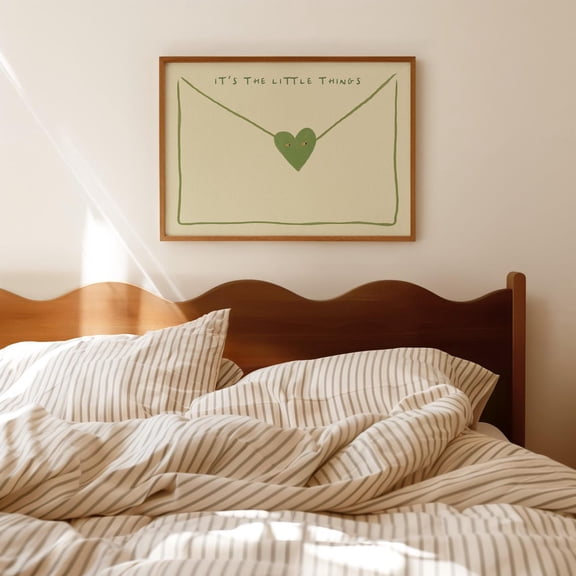 It'S The Little Things Love Letter Print Green Trendy Wall Art Love Quote Aesthetic Home Decor Cute Bedroom Unique Gifts Physical Print