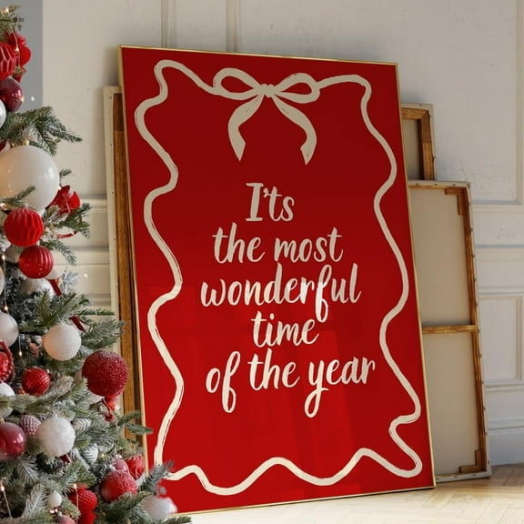 It'S The Most Wonderful Time Christmas Art Print, Holiday Decor Poster, Merry Christmas Wall Art, UNFRAMED-8x12