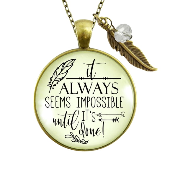 It Seems Impossible Necklace Gutsy Goodness Female Adult Bronze Metal Jewelry
