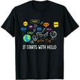 thumbnail image 1 of It Starts With Hello Friendship Inclusion Language Teacher T-Shirt, 1 of 4