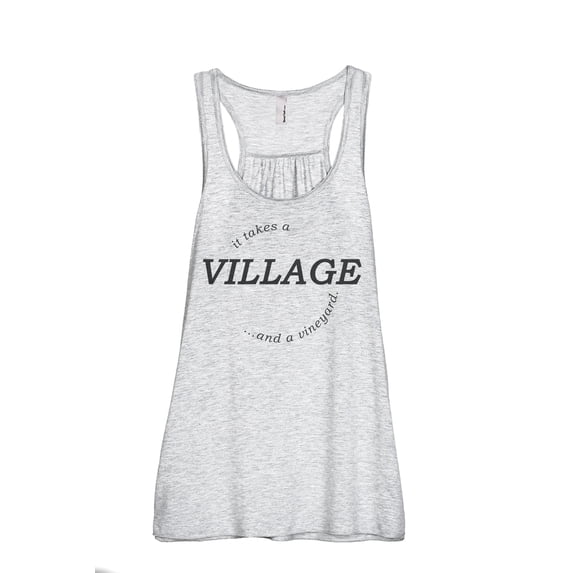 It Takes A Village And A Vineyard Women's Fashion Sleeveless Flowy Racerback Workout Yoga Tank Top Sport Grey Large
