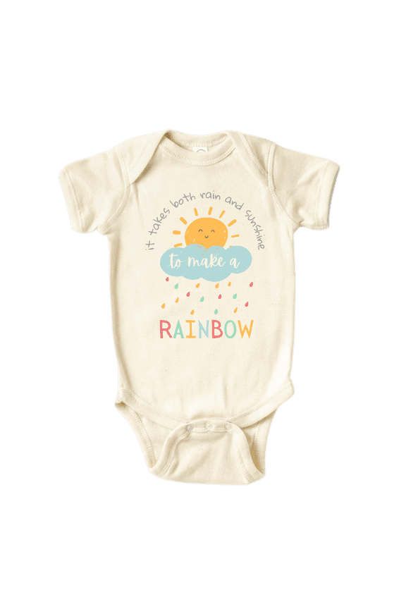 It Takes Rain And Sunshine Rainbow Baby Bodysuit, Newborn Outfit, Baby Clothes, Gift for Children 12m Natural