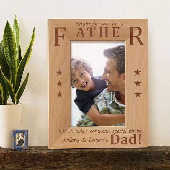 It Takes Someone Special to be a Dad Personalized Wooden Picture Frame 4" x 6" Brown (Vertical)