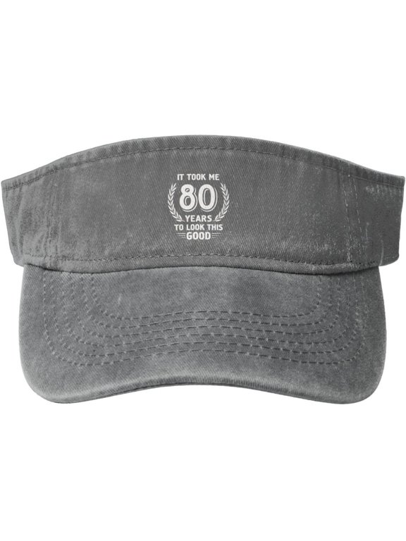 It Took Me 80 Years to Look This Good Sun Sports Visor Hat Adjustable Cap for Women and Men Black