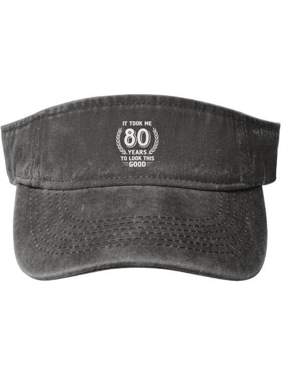 It Took Me 80 Years to Look This Good Sun Sports Visor Hat Adjustable Cap for Women and Men Black