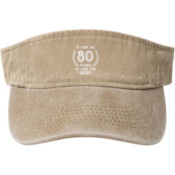 It Took Me 80 Years to Look This Good Sun Sports Visor Hat Adjustable Cap for Women and Men Black