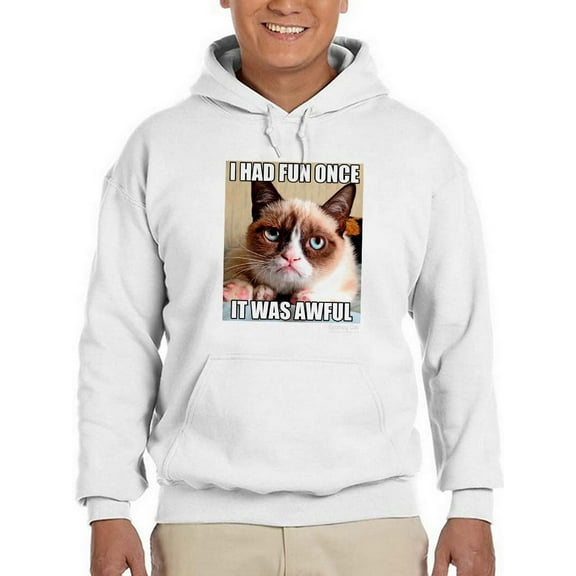 It Was Awful Grumpy Cat Poster Hoodie Men -T-Line Designs, Male Large