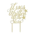 thumbnail image 1 of "It Was Written In The Star" Custom Rustic Wooden Cake Topper Personalzied Cake Topper Cake Decoration 5"-6" Inches Wide, 1 of 3