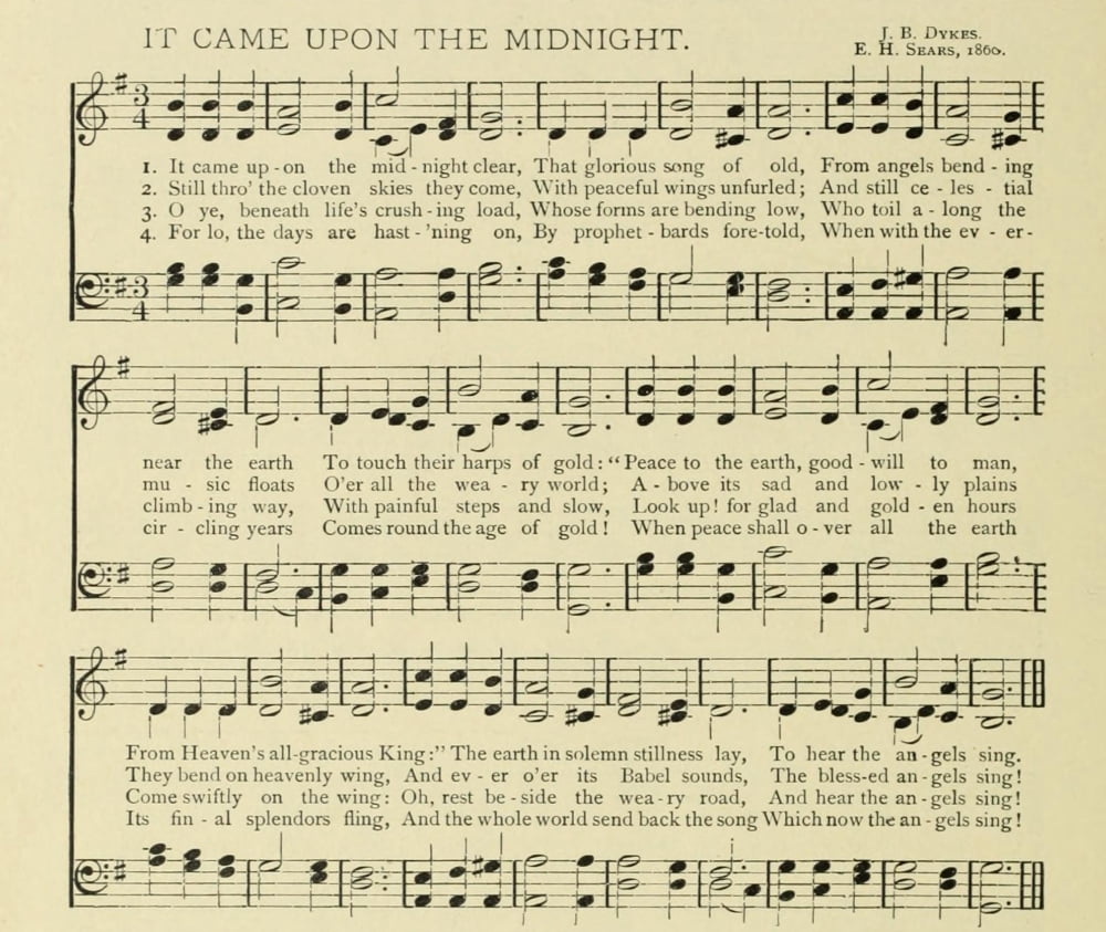 It came upon the Midnight Clear Willis & Sears Christmas in Song 1891 Canvas Art - (18 x 24)