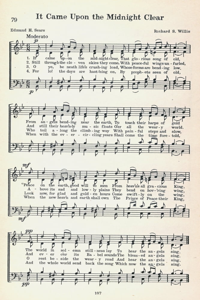 It came upon the Midnight Clear Willis & Sears NoÔø?ls Christmas Carols 1932 Canvas Art - (24 x 36)