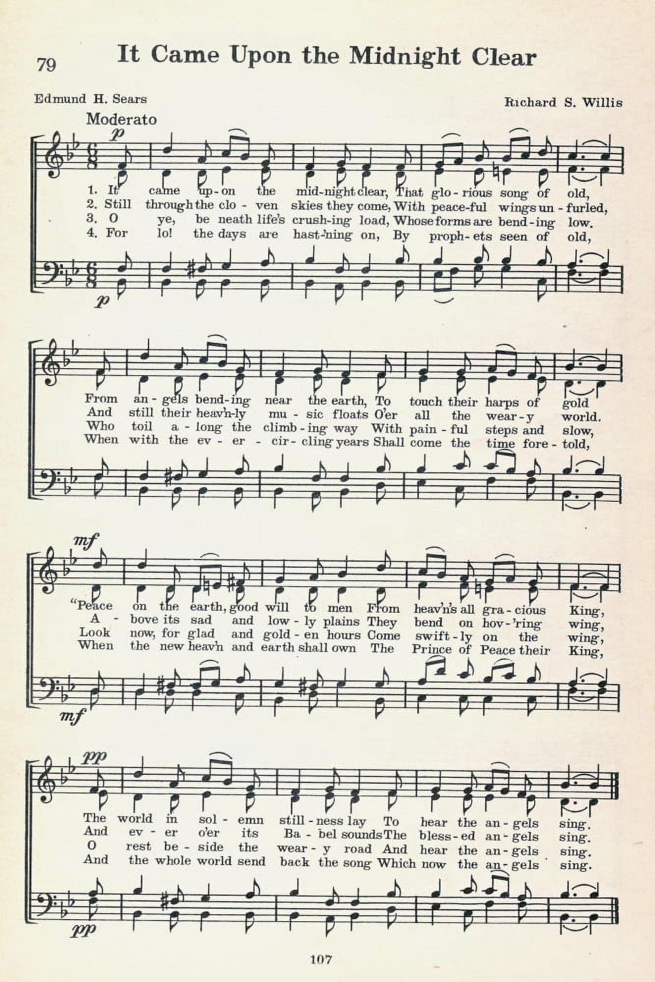It came upon the Midnight Clear Willis & Sears No???ls A Collection of Christmas Carols 1932 Canvas Art -  (18 x 24)