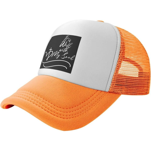 It is Wells with My Soul Christian Jesus Unisex Baseball Cap for Men Women Low Profile Trucker Hats Adjustable,Black