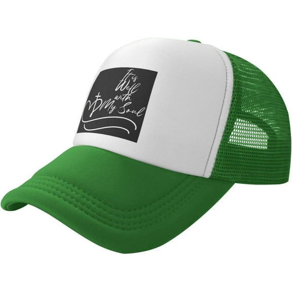 It is Wells with My Soul Christian Jesus Unisex Baseball Cap for Men Women Low Profile Trucker Hats Adjustable,Black