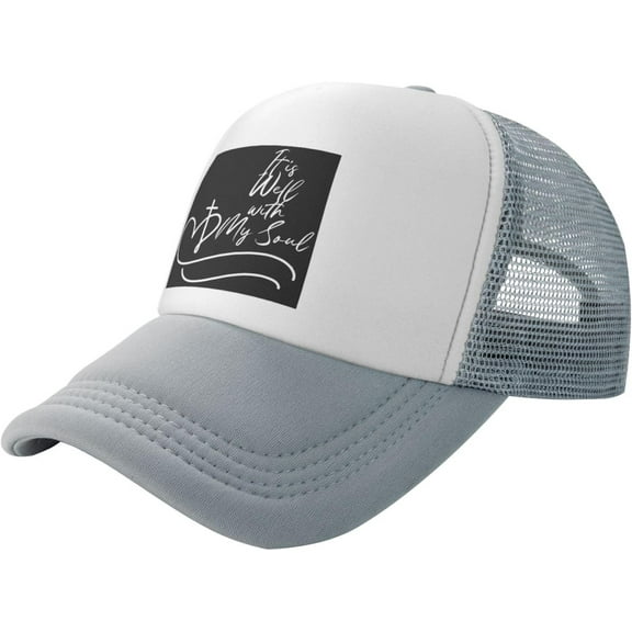 It is Wells with My Soul Christian Jesus Unisex Baseball Cap for Men Women Low Profile Trucker Hats Adjustable,Black