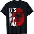 thumbnail image 1 of It is in my DNA fingerprint genes Albania flag, country T-Shirt mens t hirt men，black，women，misfits，journey ，boys, 1 of 4