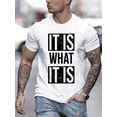 thumbnail image 1 of It is what it is Graphic Print T-Shirt For Men Casual Short Sleeve Tee 1 Pcs 100% Heavy Cotton - Comfortable Crew Neck, Soft Adorable Tees Tops, 1 of 5