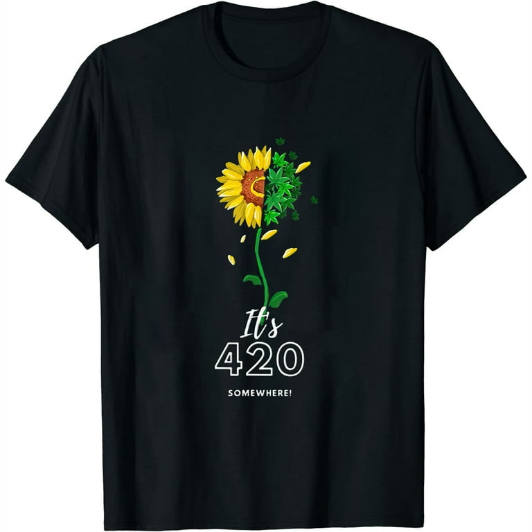 Weed Sunflower Shirt Women Marijuana 420 Weed Sunflower Shirt Women Marijuana 420