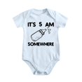 thumbnail image 1 of It's 5 AM Somewhere Baby Bodysuit Funny Adorable Newborn Coming Home Outfit Cute Boys Baby Blue-style-1 0-3M, 1 of 5