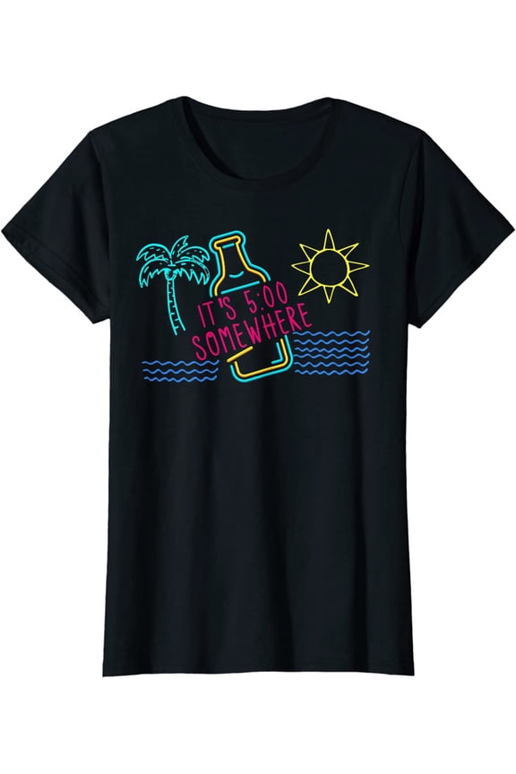 It's 5 O'clock Somewhere Beach Vacation T-Shirt