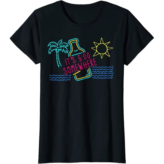 It's 5 O'clock Somewhere Beach Vacation T-Shirt