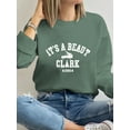 thumbnail image 1 of It's A Beaut Clark Print Christmas Sweatshirts for Women Green One-Piece, 1 of 4