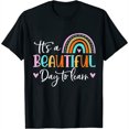 thumbnail image 1 of It's A Beautiful Day to Learn Funny Rainbow Heart T-Shirt Women Casual Graphic Shirts Loose Tee Tops, 1 of 5