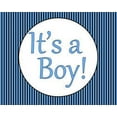 thumbnail image 1 of It's A Boy Baby Shower Edible Cake Decoration Image Topper - Blue and Black Stripe, 1 of 1