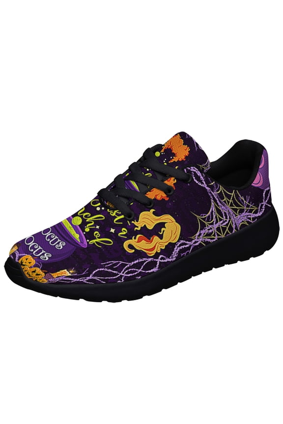 It's A Bunch Of Hocus Pocus Witch Pumpkin Halloween Shoes Sneakers for Women Men Black Size 4