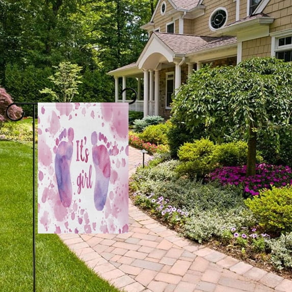 It's A Girl Garden Flag Double Sided 12 x 18 Inch Outside Yard Decoration Outdoor Flag