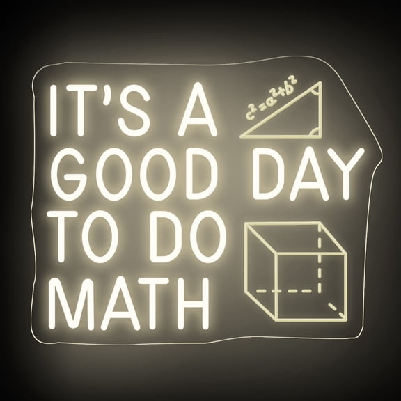 It's A Good Day To Do Math Neon Sign, Math Classroom Decor, Math Teacher Gift, Funny Classroom Art Wall Decoration, 16.5"x13", Warm White