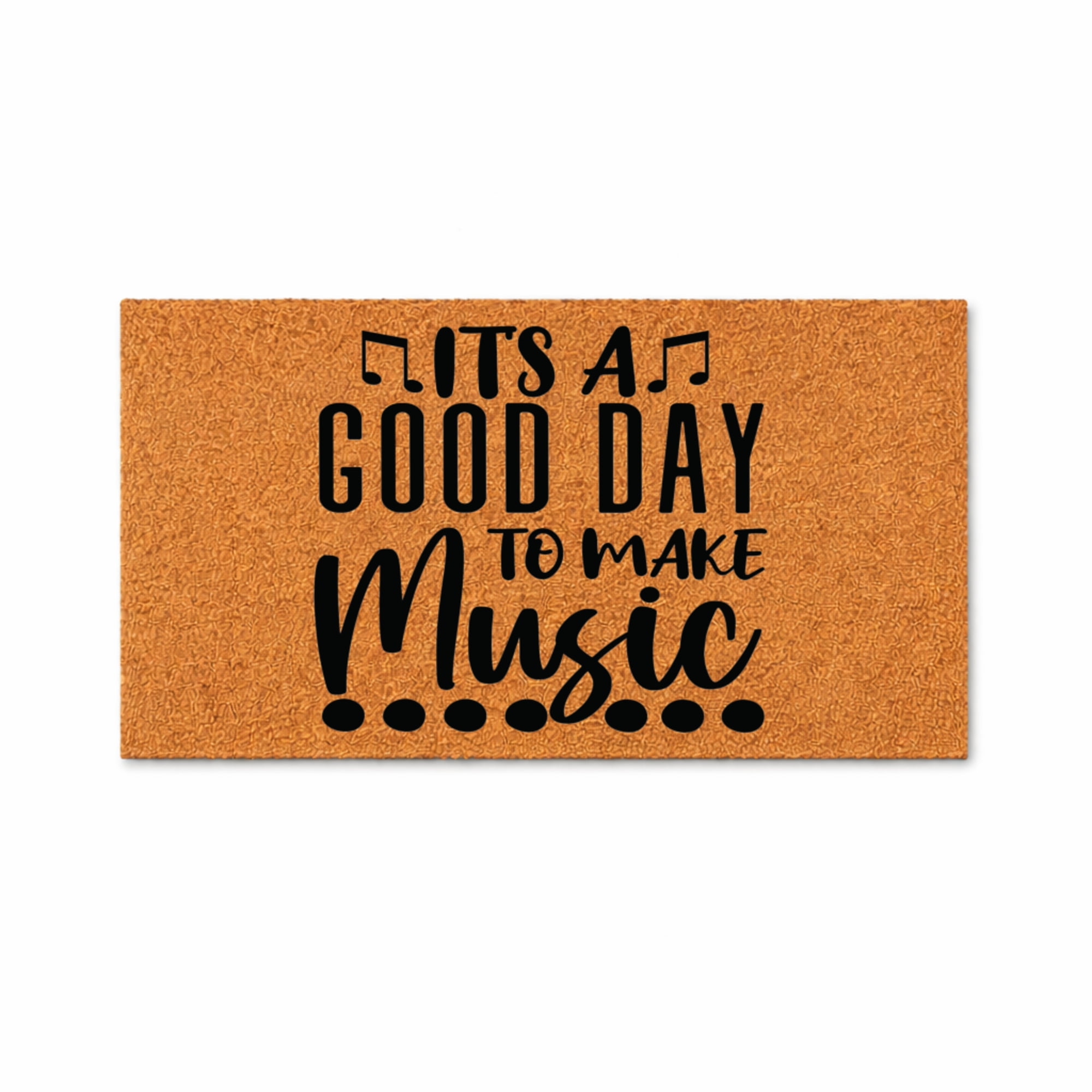 Its A Good Day To Make Music Doormat, Musical Note Quote Welcome Mat, Indoor Outdoor Entryway Door Mat (24x36 inches) WoodByStu 7637