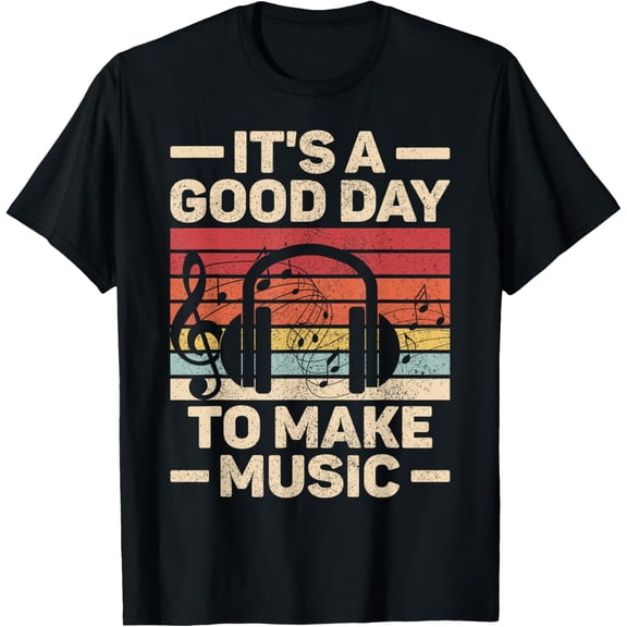 It's A Good Day To Make Music Lovers Musician Outfit EDM DJ T-ShirtMen and women, Black T-shirt, size: Extra large