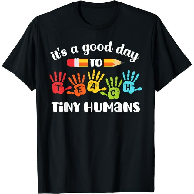 SAUIVD Teacher Tote Bag - "It's A Good Day To Teach Tiny Humans" Canvas Shoulder Bag, Reusable Grocery Bag