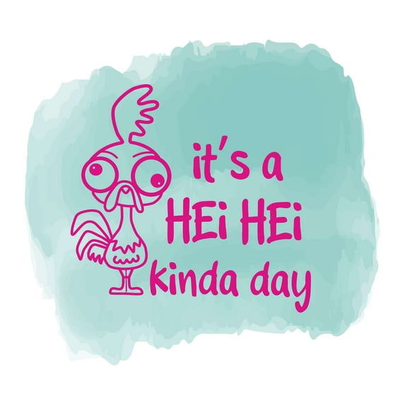 It's A Hei Hei Kinda Day Cute Chicken'S Dayout Quote Watercolor Design Wall Art Sticker Designs Vinyl Stickers For Home House Walls Rooms Windows Bedroom Decoration Size (12x12 inch)