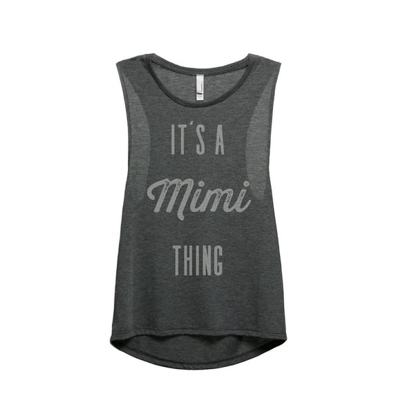 It's A Mimi Thing Women's Fashion Sleeveless Muscle Workout Yoga Tank Top Charcoal Grey 2X-Large
