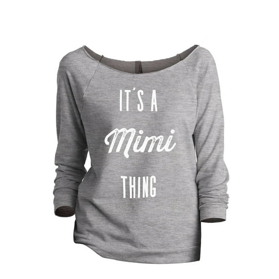 It's A Mimi Thing Women's Fashion Slouchy 3/4 Sleeves Raglan Lightweight Sweatshirt Sport Grey Medium