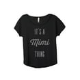 thumbnail image 1 of It's A Mimi Thing Women's Fashion Slouchy Dolman T-Shirt Tee Heather Black Medium, 1 of 3