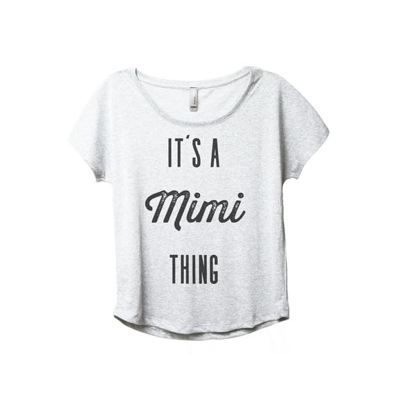It's A Mimi Thing Women's Fashion Slouchy Dolman T-Shirt Tee Heather White 3X-Large
